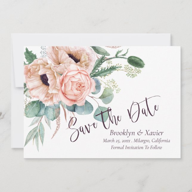 Poppy Radiance Save The Date (Front)
