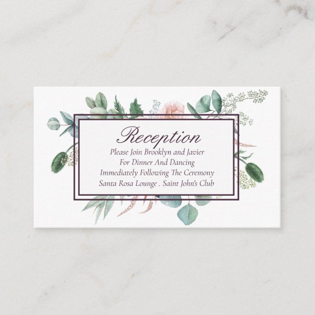 Poppy Radiance Wedding Reception Enclosure Card (Front)
