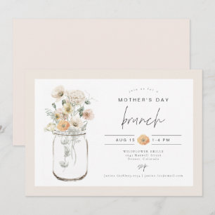 POPPY Rustic Wildflower Mason Jar Mother's Day Invitation