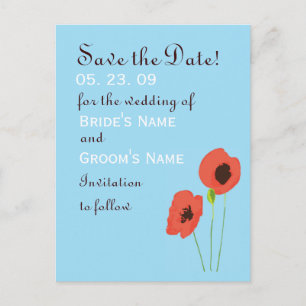Poppy Save the Date Announcement Postcard