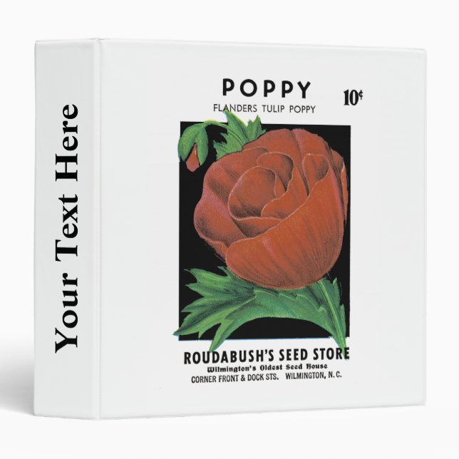 Poppy Seed Packet Label Binder (Front/Spine)