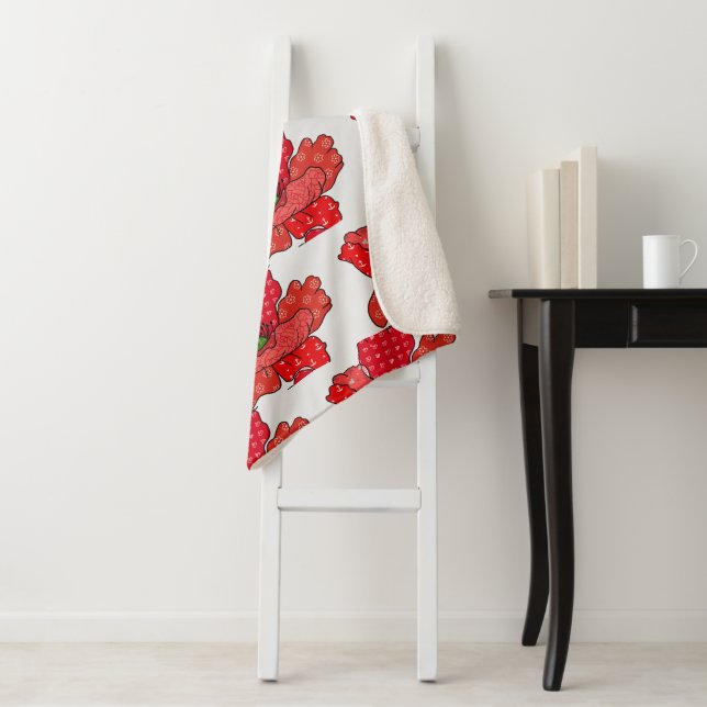 poppy sherpa blanket (In Situ)