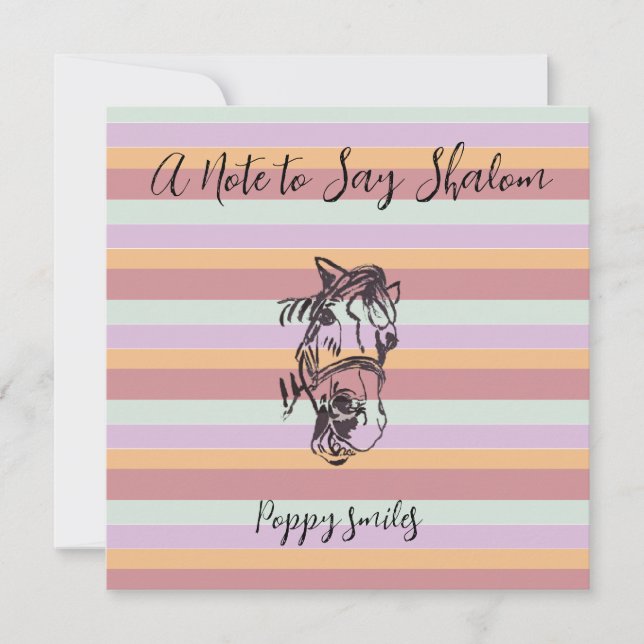  Poppy smiles candy stripes Sticker Invitation (Front)
