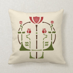 Poppy Stencil Throw Pillow