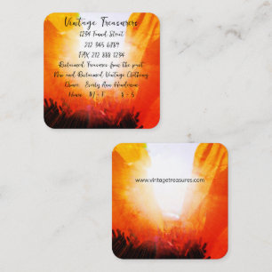 Poppy Sun Ray Square Business Card