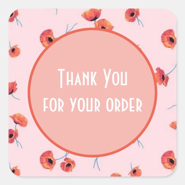 Poppy Thank you Classic Round Sticker (Front)