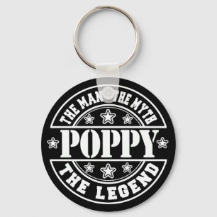 Poppy The Man The Myth The Legend Father's Day Keychain