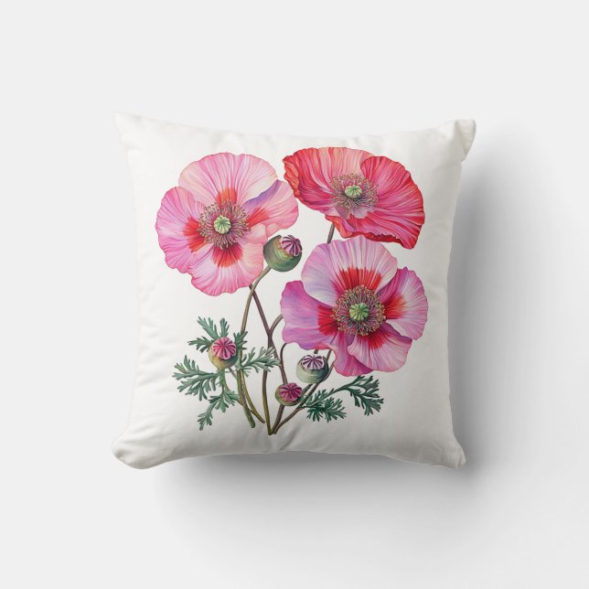 Poppy Throw Pillow (Front)