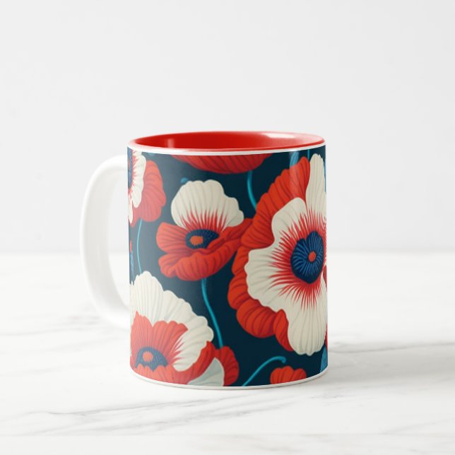 poppy Two-Tone coffee mug (Front Left)