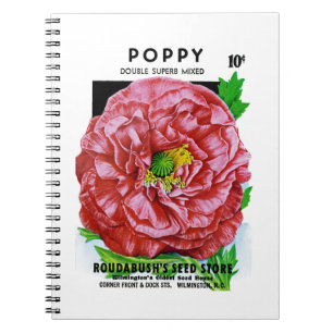 Poppy Vintage Seed Packet Notebook
