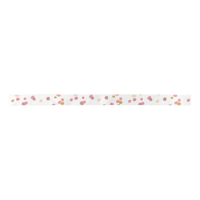 Poppy Watercolor Dots Ribbon Satin Ribbon (Front)