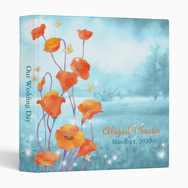 Poppy Wedding Photo Book Albums Binder (Front/Spine)