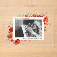 Poppy Wildflowers Engagement Photo Save The Date