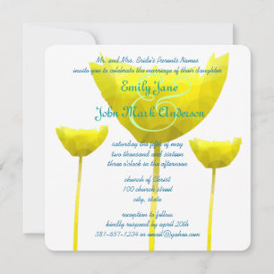 Poppy Yellow elegance Wedding Invitation