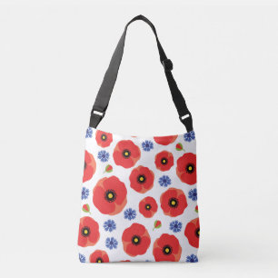 Poppys And Cornflowers Pattern Crossbody Bag