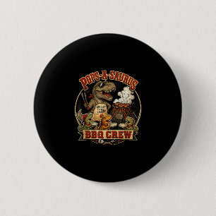 Pops a saurus bbq crew funny dinosaur dad gag joke 2 inch round button