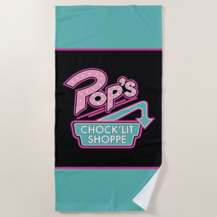 Pop's Chock'Lit Shoppe Pink Logo Beach Towel