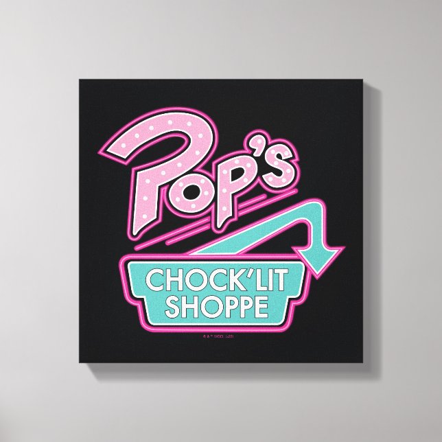 Pop's Chock'Lit Shoppe Pink Logo Canvas Print (Front)