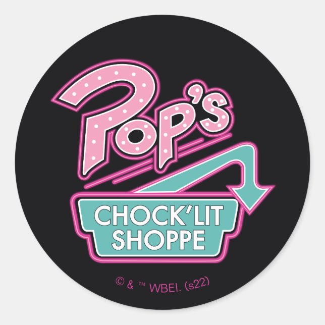 Pop's Chock'Lit Shoppe Pink Logo Classic Round Sticker (Front)