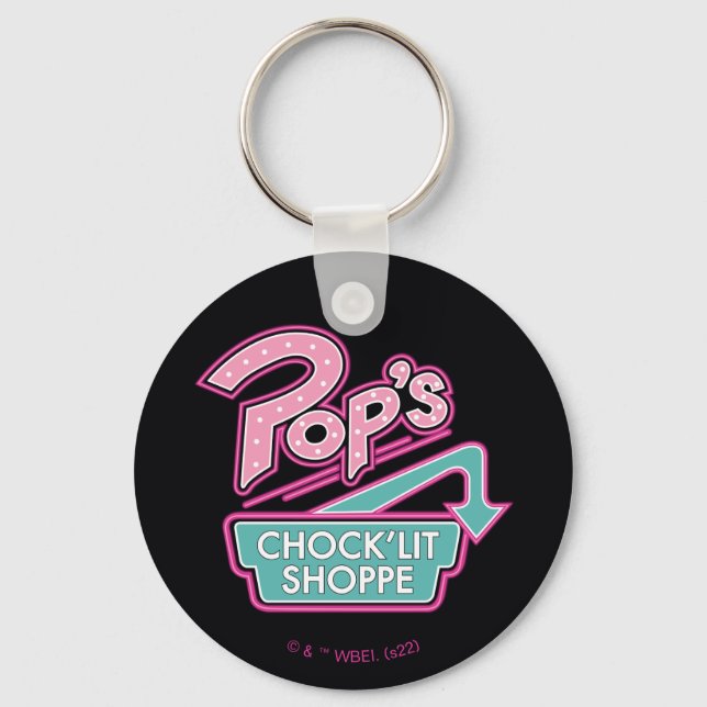 Pop's Chock'Lit Shoppe Pink Logo Keychain (Front)