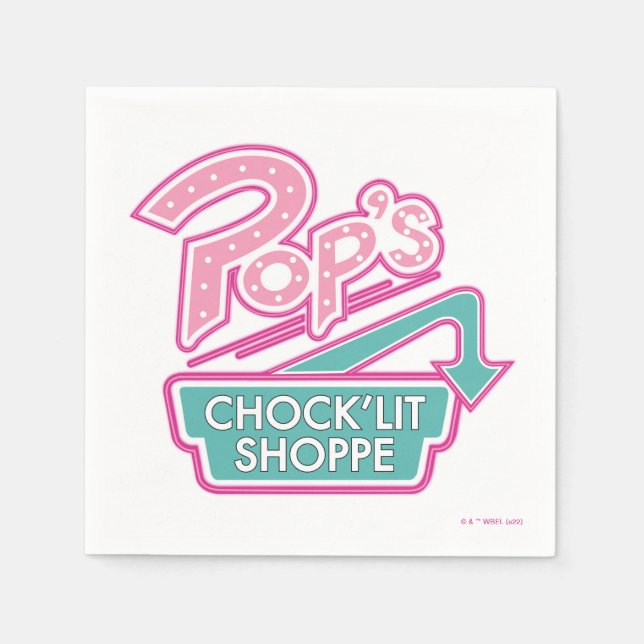 Pop's Chock'Lit Shoppe Pink Logo Napkin (Front)