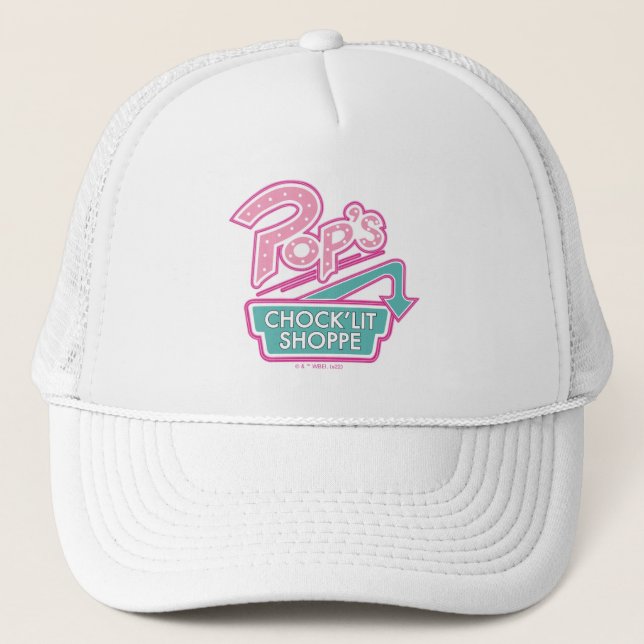 Pop's Chock'Lit Shoppe Pink Logo Trucker Hat (Front)
