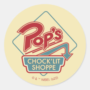 Pop's Chock'Lit Shoppe Red Logo Classic Round Sticker