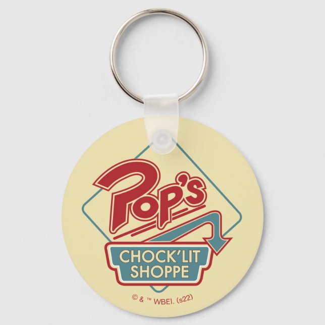 Pop's Chock'Lit Shoppe Red Logo Keychain (Front)