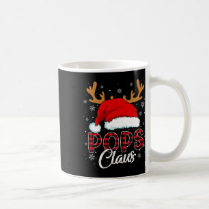 Pops Claus Santa Hat Reindeer Red Plaid Matching F Coffee Mug