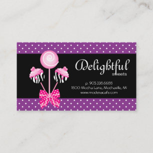 Pops de gâteau Carte de visite Boulangerie Zebra R