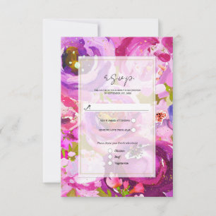 Pops de rose & violet Vibrant mariage floral RSVP