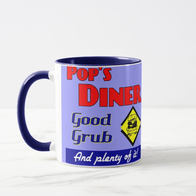 Pops Diner Art Retro Coffee Mug (Gauche)