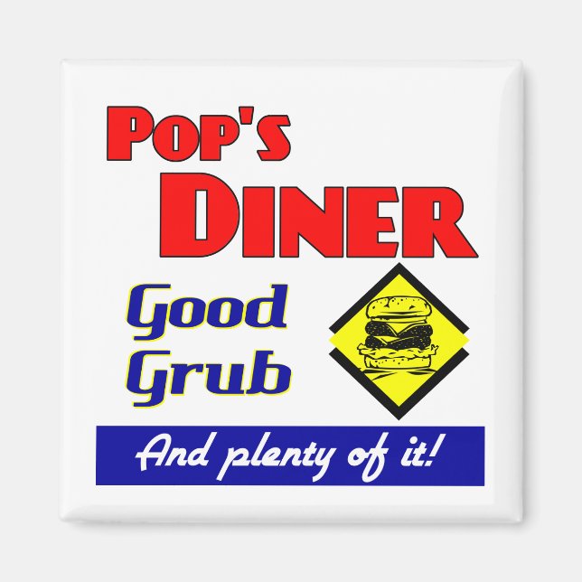 Pops Diner Cuisine Magnet d'art (Devant)