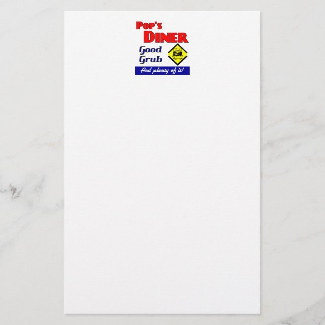 Pops Diner Kitchen Art Stationery (Front)