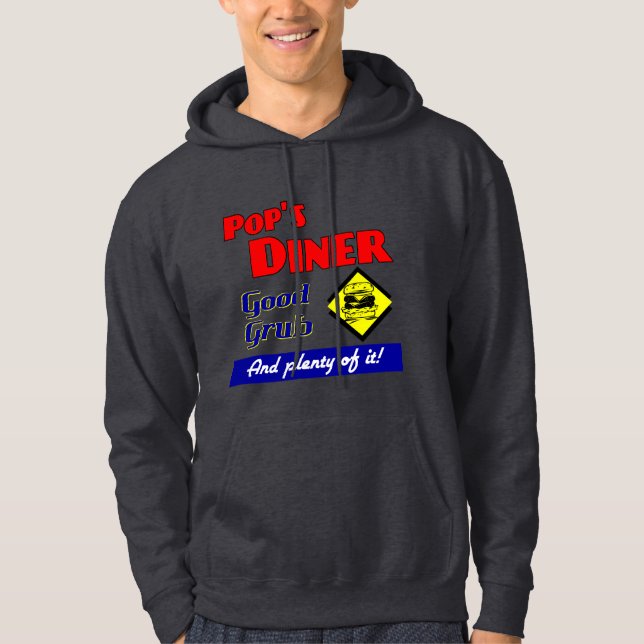 Pops Diner Retro Restaurant Art T-Shirt Hoodie (Front)