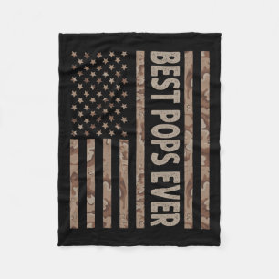 Pops Ever Us American Flag Funny Grandpa Father39s Fleece Blanket