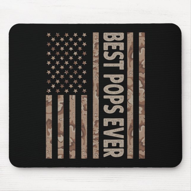 Pops Ever Us American Flag Funny Grandpa Father39s Mouse Pad (Front)