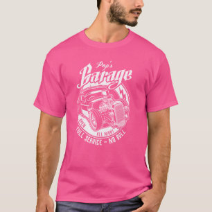 Pop's Garage-Vintage Classic Car Retro Car Mechani T-Shirt
