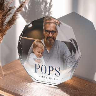 Pops Grandpa Year Established Photo Block