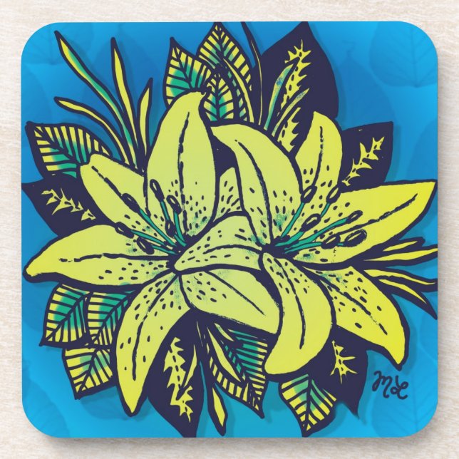 Pop's Lilies Coaster (Front)
