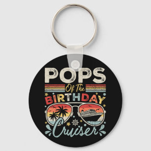 Pops of the Birthday Cruiser Vacation Circle Keychain