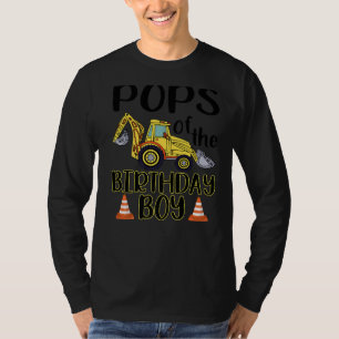 Pops of The Birthday for Boy Excavator Constructio T-Shirt