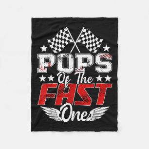 Pops Of The Fast One First Birthday Racing Car Fam Fleece Blanket