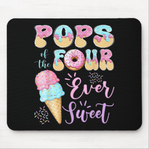 Pops of The Four Ever Sweet Ice Cream 4th Birthday Mouse Pad