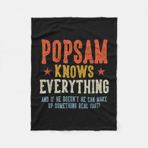 Popsam knows everything father's day retro vintage fleece blanket