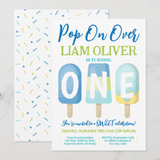 Popsicle 1st Birthday Invitation, Pop on Over Invitation