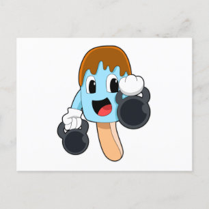 Popsicle at Strength training with Dumbbells Postcard