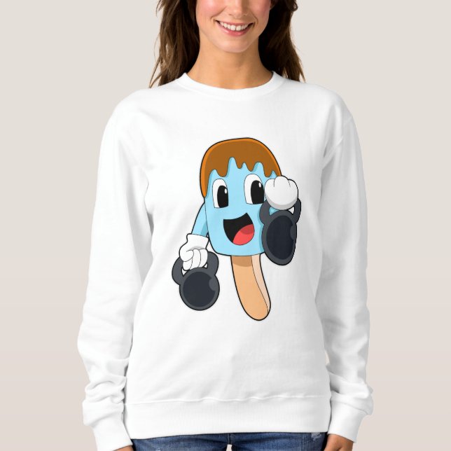 Popsicle at Strength training with Dumbbells Sweatshirt (Front)