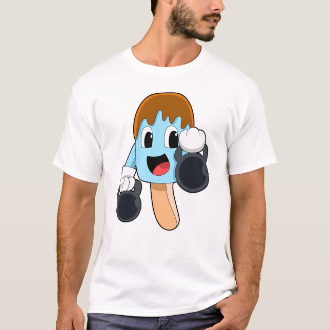 Popsicle at Strength training with Dumbbells T-Shirt (Front)