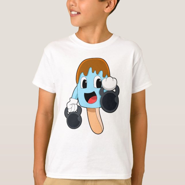 Popsicle at Strength training with Dumbbells T-Shirt (Front)